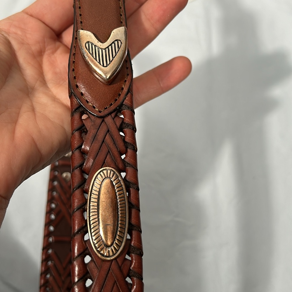 Fossil Genuine Leather Woven Belt -Size 38